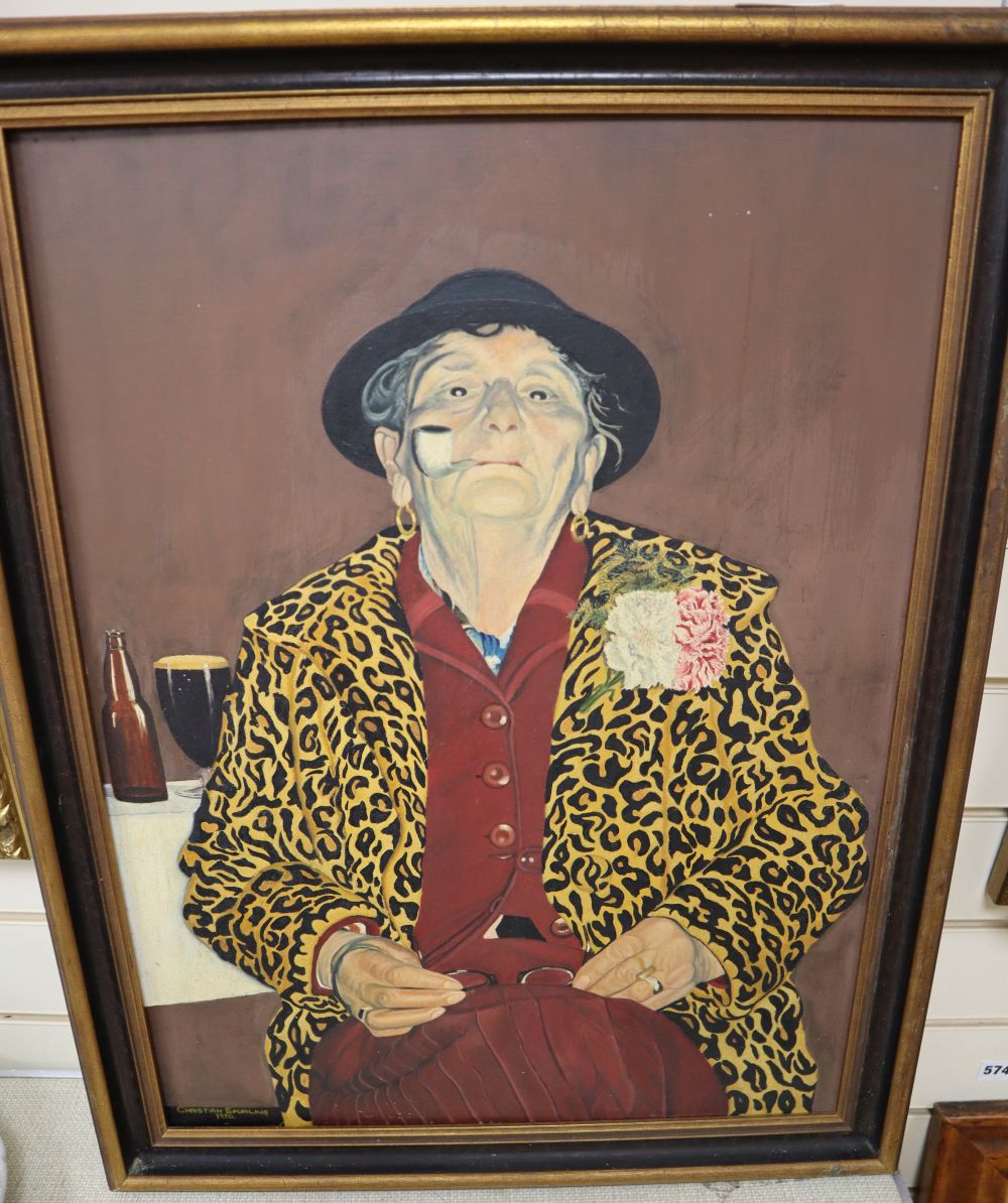 Christian Spurling, oil on board, Baba, Romany grandma, signed and dated 1970, 62 x 46cm